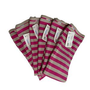 BOOWOO Baby Blanket Lot of 6 Beige Pink Stripe Soft Organic Cotton 26in x 28in N